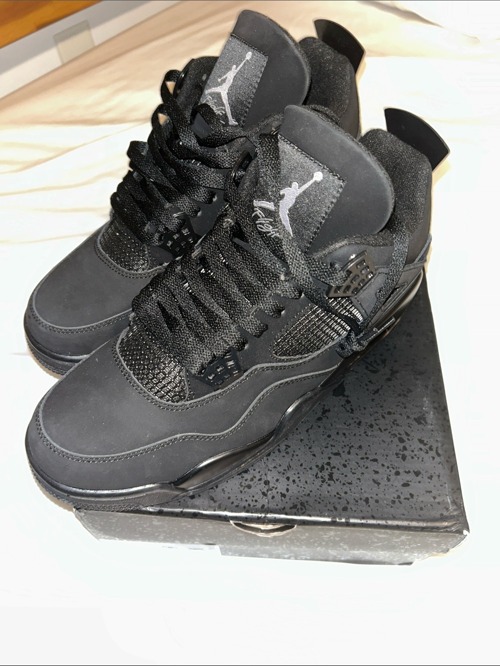 Jordan Men's All-Black Retro 4 Sneakers